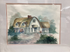 (2) PICTURES - FLOWERS & FARM HOUSE - 2