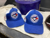 HAT BOX W/ (2) TORONTO BLUE JAYS BALL CAPS & A LEATHER SUN HAT - 2