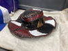 HAT BOX W/ (2) TORONTO BLUE JAYS BALL CAPS & A LEATHER SUN HAT - 3