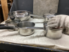 TOTE W/ STAINLESS POTS & MIXING BOWLS, COOKIE SHEET - 3