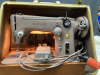PORTABLE VINTAGE SINGER SEWING MACHINE IN CASE W/ ACCESSORIES - 2