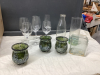 (2) BOXES W/ WINE GLASSES AND VASES, ONE MILK BOTTLE - 2