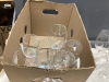 (2) BOXES W/ WINE GLASSES AND VASES, ONE MILK BOTTLE - 3
