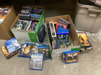 (2) BOXES DVD'S & BLU-RAYS AND INSANITY MAX EXERCISE DVD'S