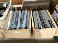 (2) WOOD BINS OF DRAWER GLIDES