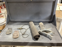 TIRE LOCKING CHOCK, PART ROLL TAR PAPER, TESTER, 2 TOOL HOLDERS