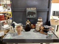 2 BOXES - VASES, CLOCK, DECOR ITEMS , ICE BUCKET