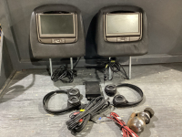 (2) VEHICLE HEAD REST WITH BUILT IN DVD PLAYER/SCREEN
