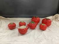 "THE PANTRY PARADE" CONDIMENT SET - SALT & PEPPER, (2) SMALL COVERED BOWLS, , CREAM & SUGAR