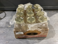 12 CANNING JARS WITH LIDS - GOLDEN HARVEST MASON