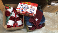 (2)BOXES ~TOWELS,BLANKETS, HOCKEY GAME