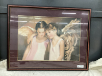 ANGEL PICTURE IN WOOD FRAME