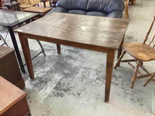 SQUARE WOOD TABLE W/TWO CHAIRS