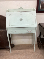 WOOD PAINTED LIGHT GREEN SECRETARY'S DESK