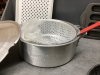 (2) BOXES KITCHEN ITEMS - ALUMINUM STOVE TOP OIL FRYER, FRYING PANS, TRAY, - 4