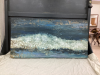 ABSTRACT OCEAN SCENE PICTURE ON CANVAS