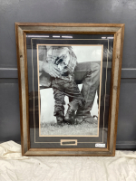 "AFTERNOON WITH GRANDPA" PICTURE IN WOOD FRAME BY DAVID STOECKLEIN