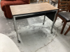 ROLLING METAL WORK TABLE + WHITE OVAL SIDE TABLE - 2