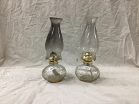 (2) MATCHING KEROSENE LAMPS