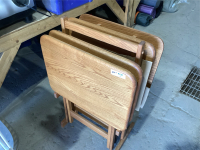 NEW WOOD TV TRAYS W/HOLDER