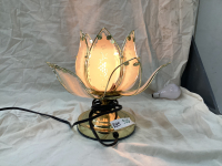 GLASS & BRASS TULIP TOUCH LAMP