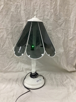 TOUCH LAMP W/ SMOKE GLASS ACCENTS ON SHADE