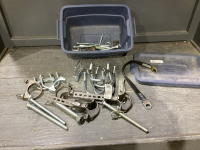 SMALL LIDDED TOTE W/ BOLTS, U BOLTS