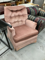 PINK VELOUR SWIVEL ROCKER