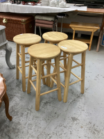 (4) LIGHT COLORED STOOLS