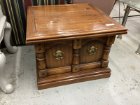 SQUARE END TABLE W/ DOUBLE DOORS