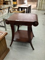 TALL OCCASIONAL TABLE W/ FAUX LEATHER TOP