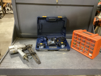 AIR NAILER, MINI ORGANIZER, MASTERCRAFT CORDLESS DRILL & WORK LIGHT