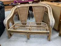 RATTAN PATIO LOVESEAT - NO CUSHION