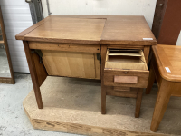 ANTIQUE DESK WITH HIDDEN TYPEWRITER TABLE