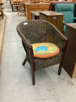 WICKER CHAIR W/ CUSHION