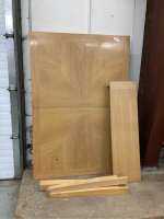 WOOD TABLE W/ ONE LEAF - NEEDS ASSEMBLING