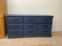 BLUE PAINTED 9-DRAWER DRESSER