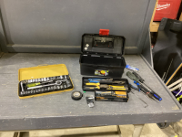 (2) ITEMS - RATCHET SET + PRO TOOL BOX WITH ASSORTED TOOLS