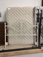 SERTA DOUBLE MATTRESS & BOX SPRING, METAL HEADBOARD & METAL FRAME