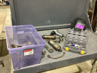 TOTE W/ WELDING HELMET, AIR IMPACT, WRENCHES, MC TOOL