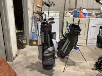 (2) GOLF BAGS & CLUBS