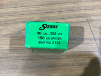 (1) BOX SIERRA 30 CAL , 150 GRAIN PROJECTILES