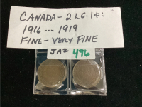 (2) CANADA LARGE 1 CENT COINS - 1916 AND 1919