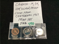 CANADA 1967 PROOF SET COINS - 1, 5 AND 10 CENT COINS