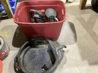 OIL PANS, FUNNELS, CAN, 10W-30 OIL