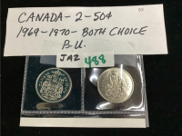 (2) CANADA 50 CENT COINS - 1969 AND 1970