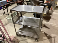3-TIERED ROLLING STAINLESS STEEL CART
