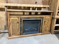 ELECTRIC FIREPLACE W/ SIDE SHELVING