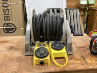 WATER HOSE & REEL AND PLASTIC SPRINKLERS