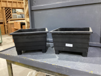 (2) SQUARE PLASTIC PLANTERS